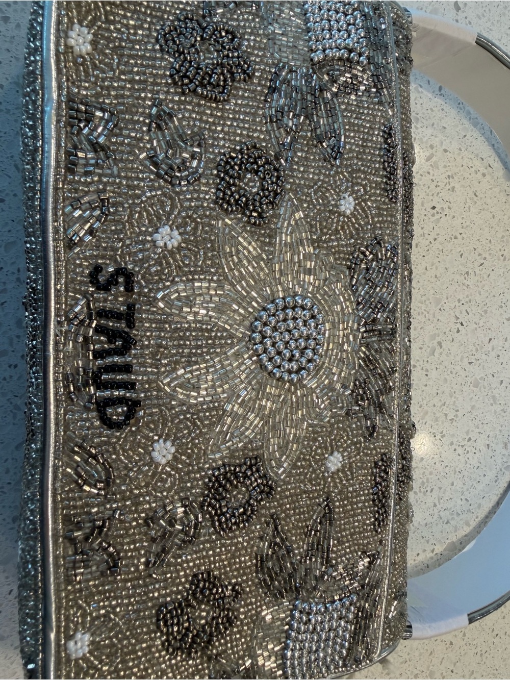 STAUD TOMMY BEADED SILVER GARDEN PARTY Shoulder Bag - Picture 7 of 15
